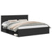 Cadru de pat cu headboard Negru 180 x 200 cm Lemn de pin masiv - WALTI WALTI