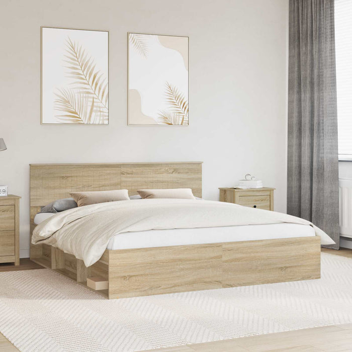 Cadru de pat cu headboard Sonoma 180 x 200 cm Lemn de pin masiv - WALTI WALTI