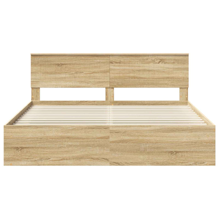 Cadru de pat cu headboard Sonoma 180 x 200 cm Lemn de pin masiv - WALTI WALTI