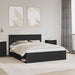 Cadru de pat cu headboard Negru 160 x 200 cm Lemn de pin masiv - WALTI WALTI