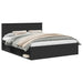 Cadru de pat cu headboard Negru 160 x 200 cm Lemn de pin masiv - WALTI WALTI