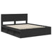 Cadru de pat cu headboard Negru 160 x 200 cm Lemn de pin masiv - WALTI WALTI