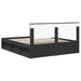Cadru de pat cu headboard Negru 160 x 200 cm Lemn de pin masiv - WALTI WALTI