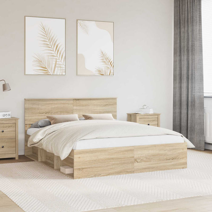 Cadru de pat cu headboard Sonoma 160 x 200 cm Lemn de pin masiv - WALTI WALTI