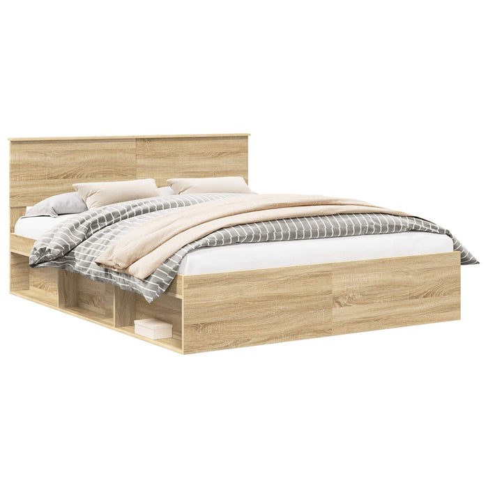 Cadru de pat cu headboard Sonoma 160 x 200 cm Lemn de pin masiv - WALTI WALTI