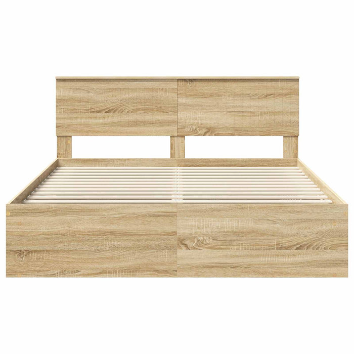 Cadru de pat cu headboard Sonoma 160 x 200 cm Lemn de pin masiv - WALTI WALTI