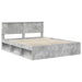 Cadru de pat cu headboard Beton 160 x 200 cm Lemn de pin masiv - WALTI WALTI