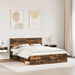 Cadru de pat Stejar fumuriu 160 x 200 cm Lemn de pin masiv - WALTI WALTI