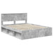 Cadru de pat Gri Concret 150 x 200 cm Lemn de pin masiv - WALTI WALTI