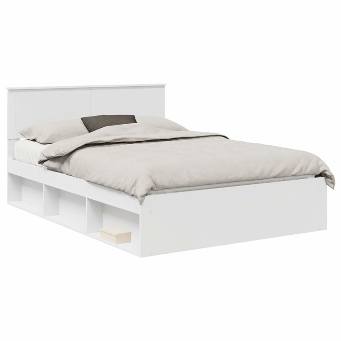 Cadru de pat cu headboard Alb 140 x 200 cm Lemn de pin masiv - WALTI WALTI
