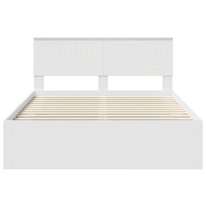 Cadru de pat cu headboard Alb 140 x 200 cm Lemn de pin masiv - WALTI WALTI