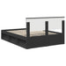 Cadru de pat cu headboard Negru 140 x 200 cm Lemn de pin masiv - WALTI WALTI