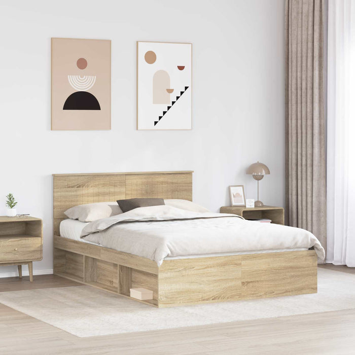 Cadru de pat cu headboard Sonoma 140 x 190 cm Lemn de pin masiv - WALTI WALTI