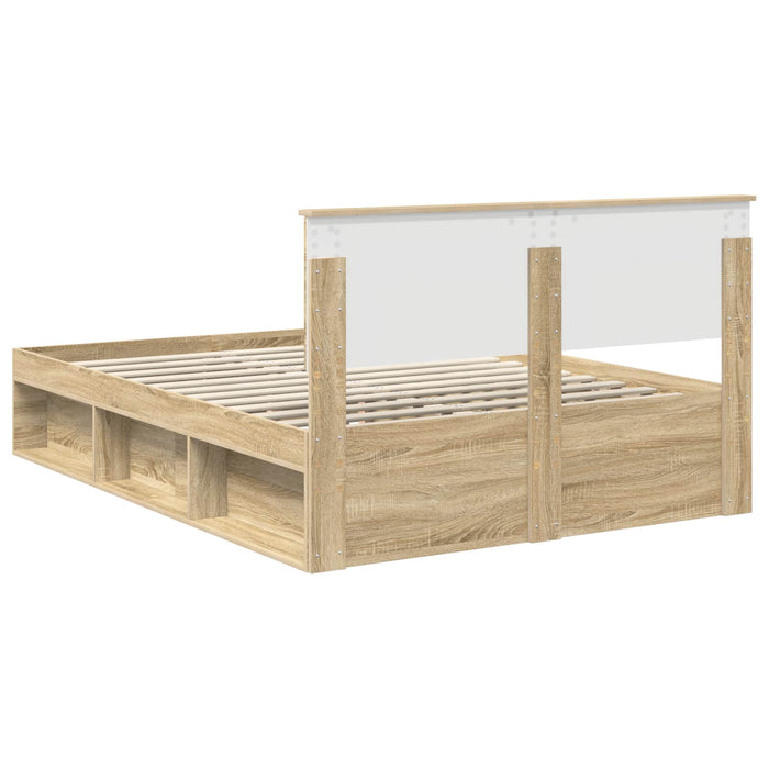 Cadru de pat cu headboard Sonoma 140 x 190 cm Lemn de pin masiv - WALTI WALTI