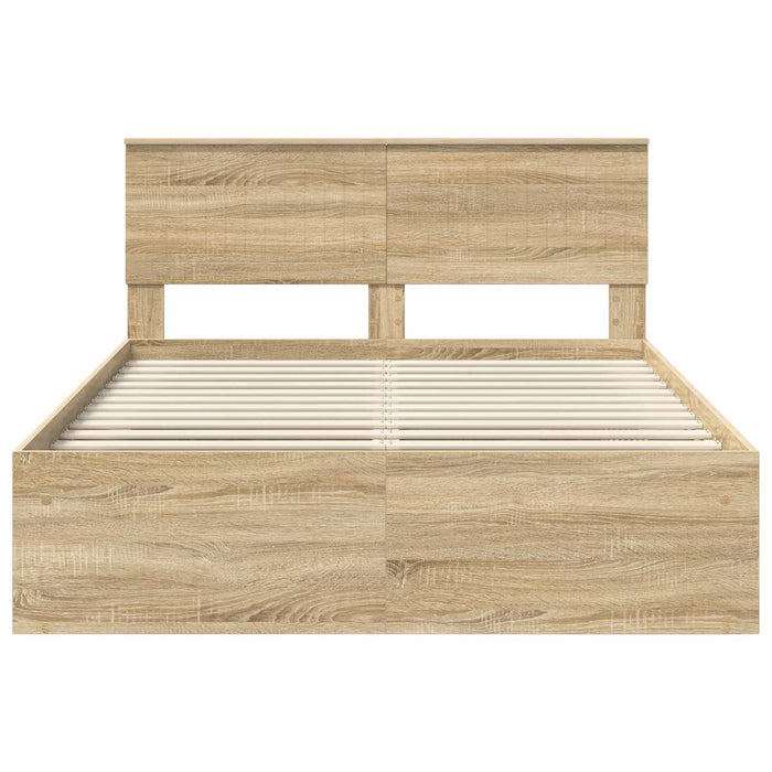 Cadru de pat cu headboard Sonoma 140 x 190 cm Lemn de pin masiv - WALTI WALTI