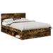 Cadru de pat Stejar fumuriu 140 x 190 cm Lemn de pin masiv - WALTI WALTI