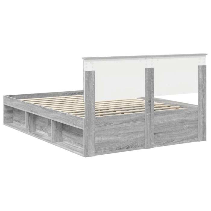 Cadru de pat Gri Sonoma 140 x 190 cm Lemn de pin masiv - WALTI WALTI
