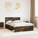 Cadru de pat Stejar fumuriu 135 x 190 cm Lemn de pin masiv - WALTI WALTI
