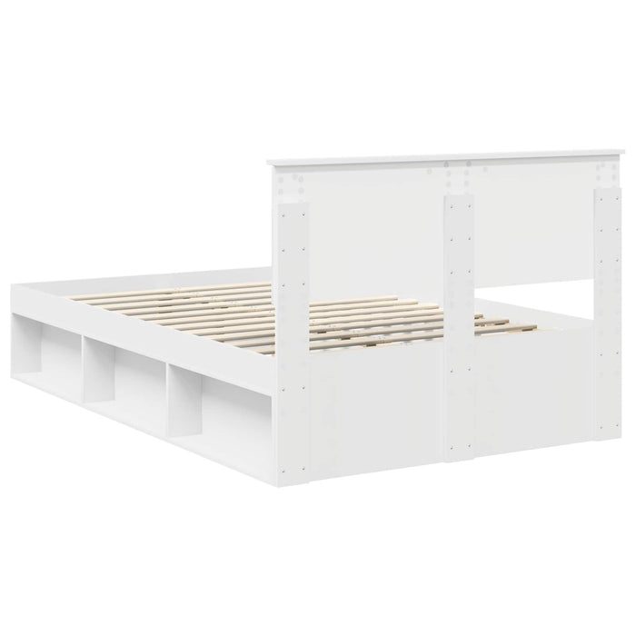 Cadru de pat cu headboard Alb 120 x 200 cm Lemn de pin masiv - WALTI WALTI