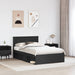 Cadru de pat cu headboard Negru 120 x 200 cm Lemn de pin masiv - WALTI WALTI