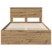 Cadru de pat Stejar artizanal 120 x 200 cm Lemn de pin masiv - WALTI WALTI