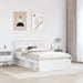 Cadru de pat cu headboard Alb 120 x 190 cm Lemn de pin masiv - WALTI WALTI