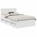 Cadru de pat cu headboard Alb 120 x 190 cm Lemn de pin masiv - WALTI WALTI