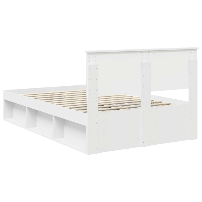 Cadru de pat cu headboard Alb 120 x 190 cm Lemn de pin masiv - WALTI WALTI