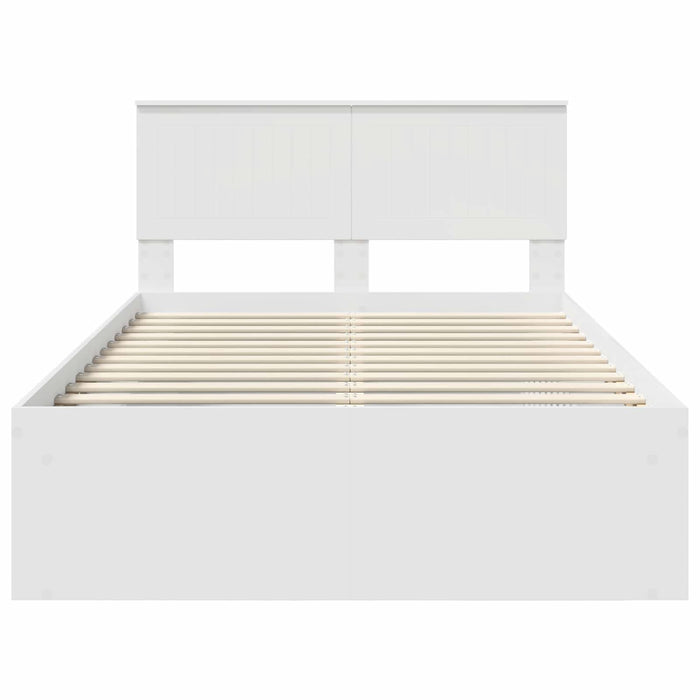 Cadru de pat cu headboard Alb 120 x 190 cm Lemn de pin masiv - WALTI WALTI