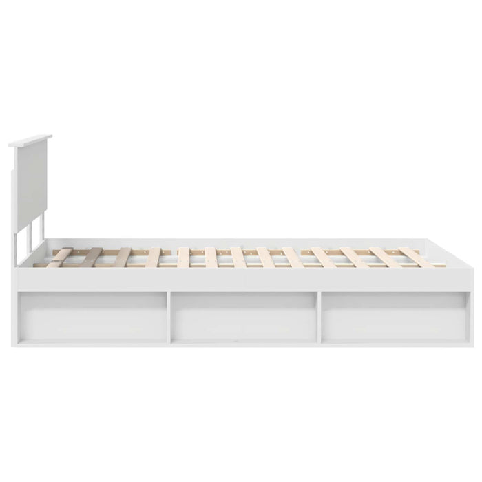 Cadru de pat cu headboard Alb 120 x 190 cm Lemn de pin masiv - WALTI WALTI