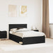 Cadru de pat cu headboard Negru 120 x 190 cm Lemn de pin masiv - WALTI WALTI