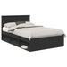 Cadru de pat cu headboard Negru 120 x 190 cm Lemn de pin masiv - WALTI WALTI