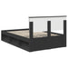 Cadru de pat cu headboard Negru 120 x 190 cm Lemn de pin masiv - WALTI WALTI