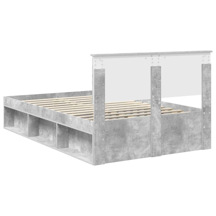 Cadru de pat cu headboard Beton 120 x 190 cm Lemn de pin masiv - WALTI WALTI