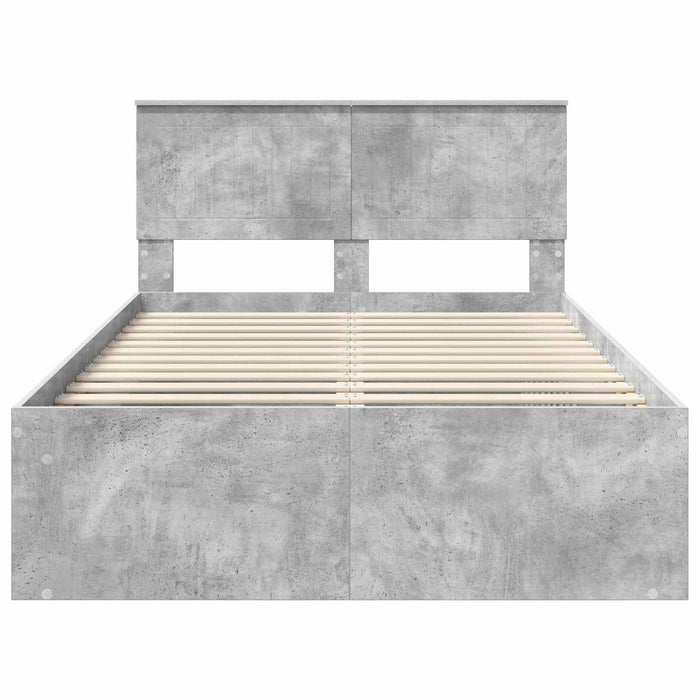 Cadru de pat cu headboard Beton 120 x 190 cm Lemn de pin masiv - WALTI WALTI