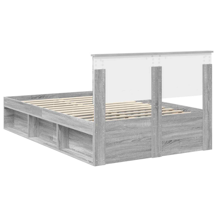 Cadru de pat Gri Sonoma 120 x 190 cm Lemn de pin masiv - WALTI WALTI