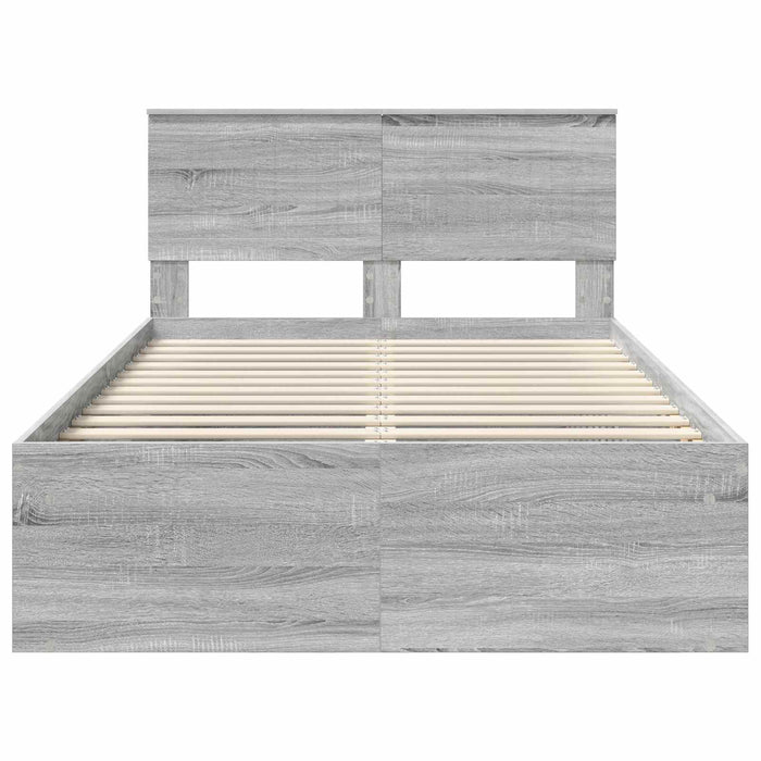 Cadru de pat Gri Sonoma 120 x 190 cm Lemn de pin masiv - WALTI WALTI