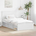 Cadru de pat cu headboard Alb 100 x 200 cm Lemn de pin masiv - WALTI WALTI
