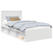 Cadru de pat cu headboard Alb 100 x 200 cm Lemn de pin masiv - WALTI WALTI