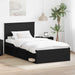 Cadru de pat cu headboard Negru 100 x 200 cm Lemn de pin masiv - WALTI WALTI