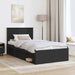 Cadru de pat cu headboard Negru 100 x 200 cm Lemn de pin masiv - WALTI WALTI