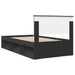 Cadru de pat cu headboard Negru 100 x 200 cm Lemn de pin masiv - WALTI WALTI