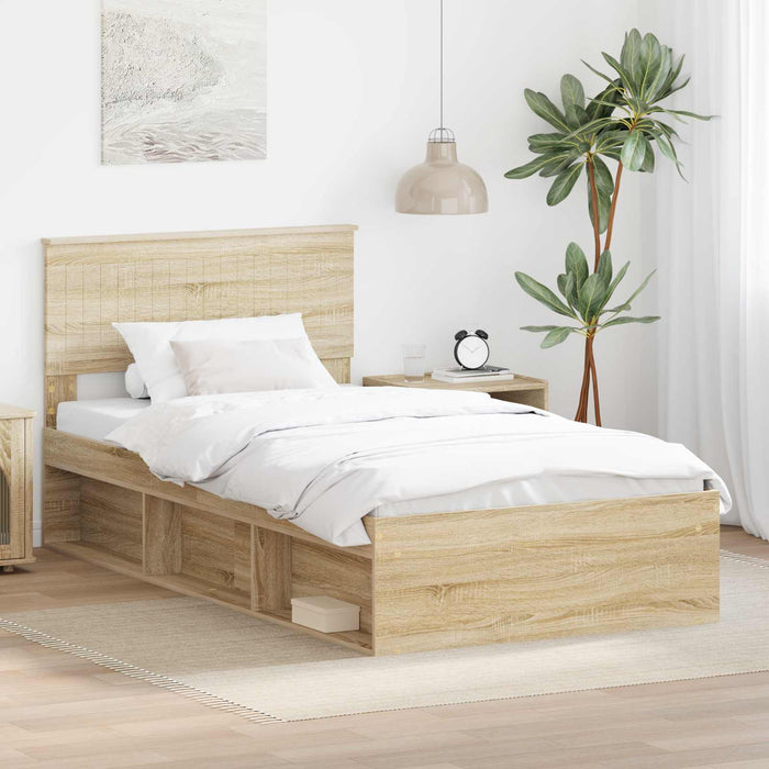 Cadru de pat cu headboard Sonoma 100 x 200 cm Lemn de pin masiv - WALTI WALTI