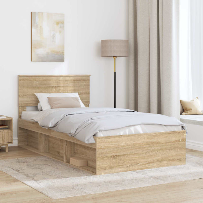 Cadru de pat cu headboard Sonoma 100 x 200 cm Lemn de pin masiv - WALTI WALTI