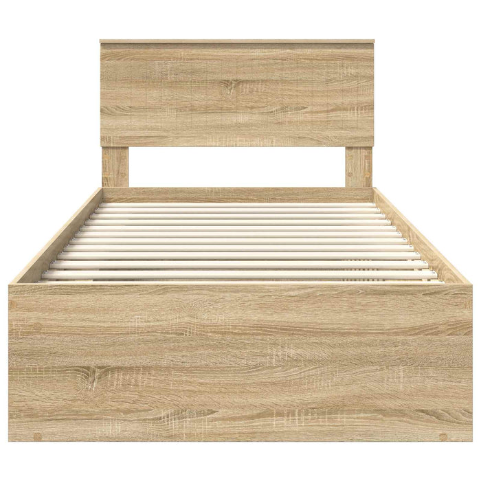 Cadru de pat cu headboard Sonoma 100 x 200 cm Lemn de pin masiv - WALTI WALTI