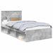 Cadru de pat Gri Concret 100 x 200 cm Lemn de pin masiv - WALTI WALTI