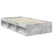 Cadru de pat Gri Concret 100 x 200 cm Lemn de pin masiv - WALTI WALTI