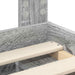 Cadru de pat Gri Sonoma 100 x 200 cm Lemn de pin masiv - WALTI WALTI