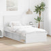Cadru de pat cu headboard Alb 90 x 200 cm Lemn de pin masiv - WALTI WALTI