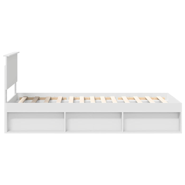 Cadru de pat cu headboard Alb 90 x 200 cm Lemn de pin masiv - WALTI WALTI